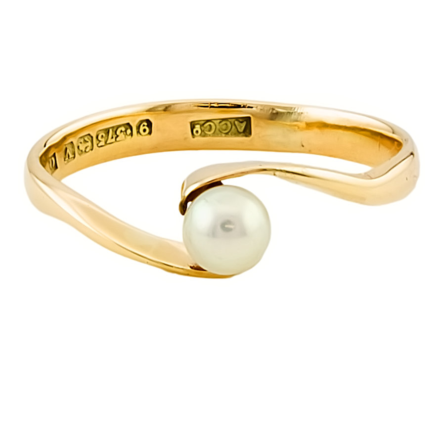 9ct gold Vintage pearl Ring size Q